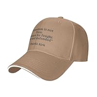 Owbnaa Charlie Kirk Freedom is Not Free, It Must Be Fought for and Defended Hat Outdoor Cap for Men Golf Cap Baseball Cap