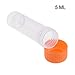 BCP 50pcs Plastic Clear Color Graduated Vial Tube with Screw Orange Caps