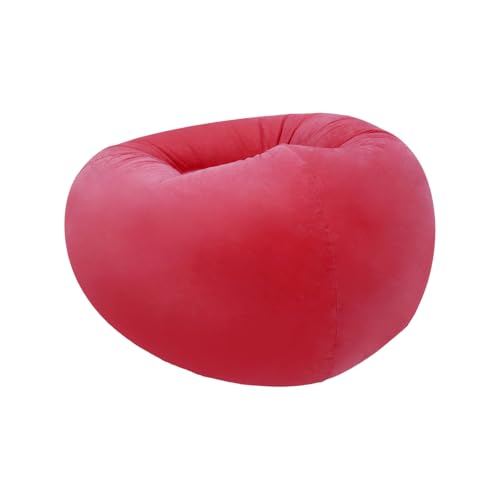 Image of 6 Pcs Inflatable Bean Bag Chairs with Foot Air Pump Outdoor Blow up Couch Folding Portable Inflatable Couch for Camping Movie Night, Lazy Sofa Chair (Red X 6)