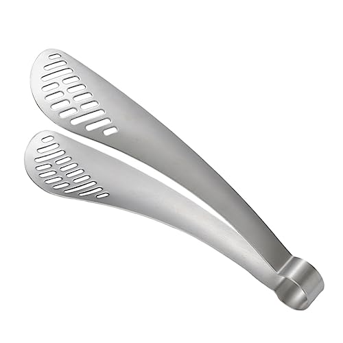 BESTonZON 1Pc Stainless Steel Food Tong Multifunctional Bbq Clip with Long Handle for Safe Gripping for Steak and Bread Durable and Heat Resistant Kitchen Tool