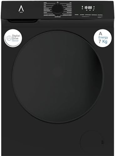 ALPHA Lavadora TITAN Elite-7, Eficiencia A, Negro Brillo, Digital...