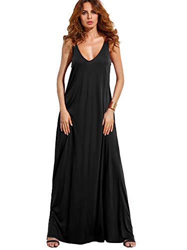 Verdusa Women's Casual Sleeveless Deep V Neck Summer Beach Maxi Long Dress3