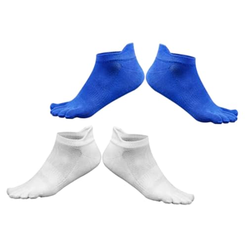 Beaupretty 2 pares Calcetines Cortos de Algodón para Hombre Calcetines Transpirables con Dedos Separados Diseño Ligero y Cómodo para Verano Tobillos de Malla