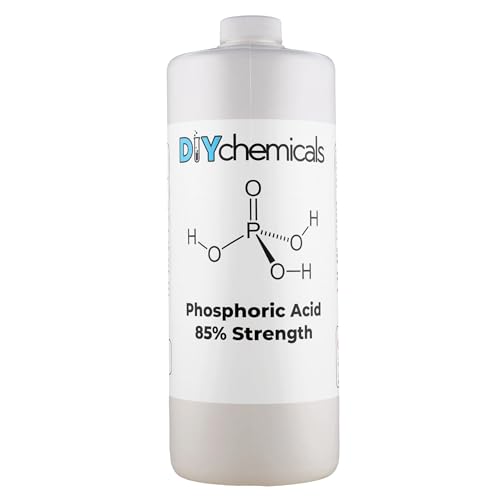 DIYChemicals Phosphoric Acid 85% – Rust Remover, Wood Stain Remover, pH Control, High Purity Orthophosphoric Acid for Metal, Fertilizers - Made in USA - 4 FL OZ