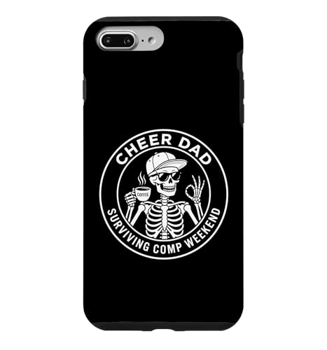Cheer Dad Surviving Comp Weekend Skeleton Coffee Fathers Day �X�}�z�P�[�X iPhone 7 Plus/8 Plus �p