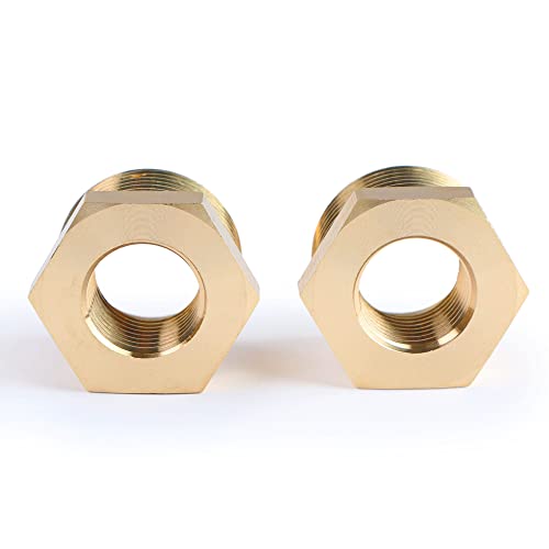 Buje reductor de latón 1 a 1/2 NPT macho hembra U.S. Solid para tubería 4