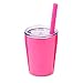 Colorful PoPo Kids Stainless Steel Cup Lovely Small Rambler Tumbler with Lid and Silicone Straw, 8.5 OZ (1, Rose Red)
