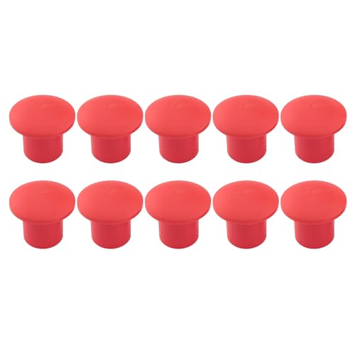 WELWIK 10 cascos de seguridad reforzados de 2.36 x 2.16 pulgadas, tapa protectora de acero plástico, color naranja, tapón de silicona, varilla de alambre, cubierta protectora adecuada para la