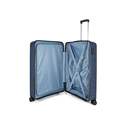 Image of Aristocrat Jude 56Cm Polyester Hard-Sided Small Cabin Spinner Luggage Trolley Bag with 8 Wheels (Blue)