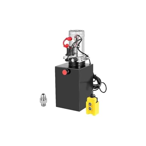 PMZZHUPVR Jack-Hydraulikpumpe, 12 V DC, einfachwirkend, 4–20 Quart Dump Power(8 Quart Metal Tank)