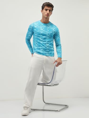 Image of Urbano Fashion Men's Printed Full Sleeve Slim Fit Cotton T-Shirt