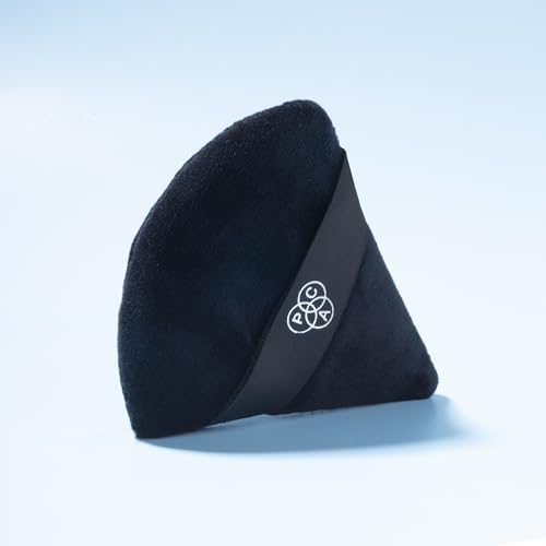 Image of PAC Pocket Puff (1 Pc) | Beauty Blender Makeup Puff (Medium) | Cotton Air Cushion Triangle Powder Puff for Women | Soft Foundation Sponge with Strap | Beauty Tools for Dry & Wet Use - Black