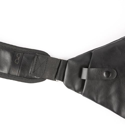 Waterproof Leather Sling Travel Bag for Men and Women, Chest Bag Crossbody Shoulder Bags Crossbody Small Waist Bags Chest Travel Backpack Casual Daypack Black3