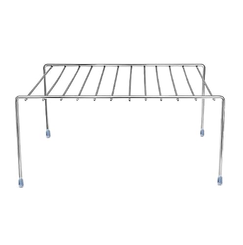 NH10 DESIGNS Stainless Steel Dish ?Countertop wire Rack, Utensil Organizer for Kitchen Cabinets, Fridge, Counter Top - Space Saver Mini Stand, Bed Sta