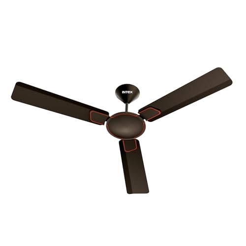 Image of Intex Opulux 1200MM Ceiling Fan 3 Blade 360 RPM | High Speed Motor 230 CMM | Air Delivery 52W | Anti Dust Coating Inverter Compatible | 3 Speed Control 24 Month Warranty (Chocolate Brown)