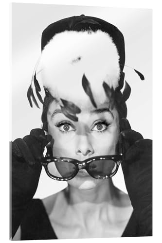 Posterlounge Desayuno en Tiffany, Audrey Hepburn Cuadro de metacrilato de Celebrity Collection 14 x 21 cm Blanco y negro Cuadros Decoración para la pared