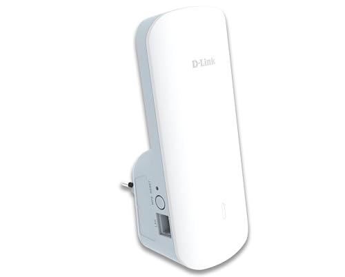 D-Link E30 AX3000 Wi-Fi 6 Reichweitenverlängerer – Smart Mesh, KI-Wi-Fi-Optimierung, 3 Gbit/s Geschwindigkeit, 360° Abdeckung, Gigabit-Anschluss, Alexa/Google Assistant, Einfache Einrichtung mit App