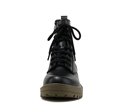 Image of Soda FIRM - Lug Sole Combat Ankle Bootie Lace up w /Side Zipper