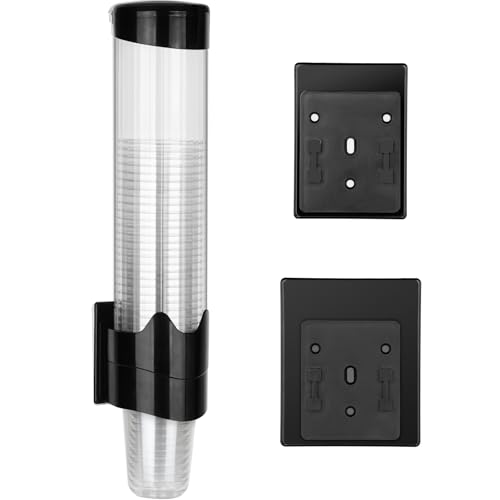 Samhe Upgraded Cup Dispenser Holder for 9oz - 12oz Disposable Cups Black