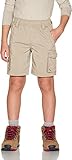 CQR Kids Youth Pull on Cargo Shorts, Outdoor Camping Hiking Shorts, Lightweight Elastic Waist Athletic Short with Pockets, Driflex Shorts Khaki, Medium