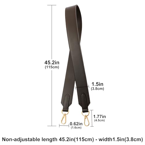 jiesinlov Vachetta Leather wide Straps Crossbody Replacement Bag Shoulder Strap for Neverful Graceful Speedy25 30 35 Tote Handbag Wide shoulder straps(Coffee-115)3