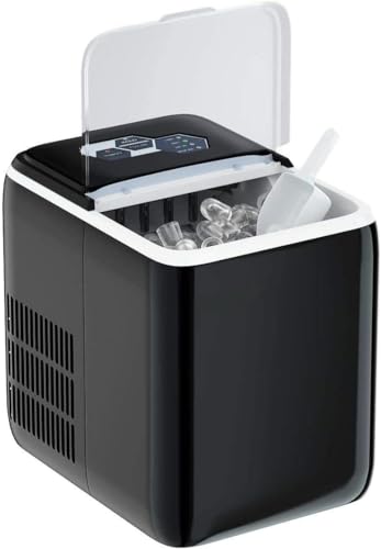 ARLIME Portable Ice Maker Countertop with Ice Scoop and Basket, Ice Machine with Self-Clean Function, 44 LBS in 24 Hours, Ice Cubes Ready in 8.5 Mins, 2.6L Ice Maker for Kitchen, Office, Bar, Blue