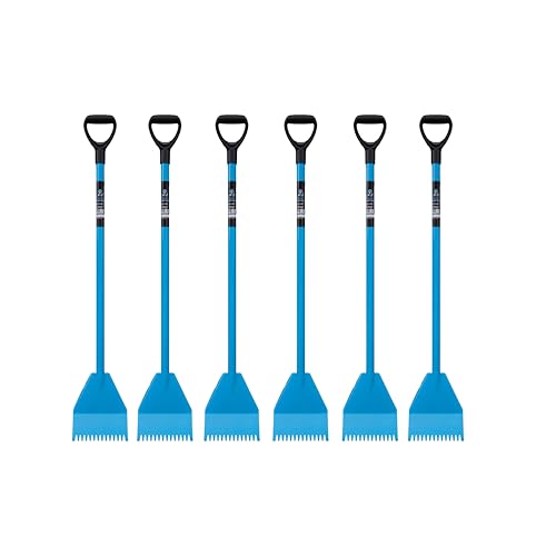 Roof Tear Off Shovel 47.5 in 6 Pack El Burro Shingle Shovel Stripper | Heavy Duty Steel Roofing Removal Tools for Shingles & Nails | Blue