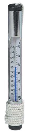 130 Chrome Brass Tube Thermometer with Blown Glass Tube Secured in Brass Tubing