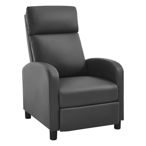 WOLTU Relaxsessel, mit Liegefunktion Schlaffunktion, mit hocker, verstellbar, Wohnzimmer Schlafzimmer, Polster, 89 x 102 x 65,5 cm, Kunstleder, Grau