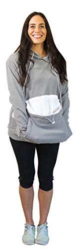 Kittyroo Cat Hoodie, The Original As Seen On Tv Kitty Carrying Sweatshirt, With Super Soft Kangaroo Pet Pouch (Medium) Grey #TOP4