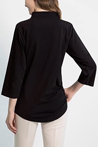Tie G U Style Women's 3/4 Sleeve V Neck Stretch Loose Tunic Tops Casual Cotton Blouse Henley Collared Breathable Work Shirt4