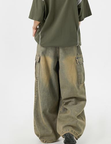 Y2k Baggy Jeans Men Cargo Pants Grunge Jnco Jeans Loose Fit Parachute Pants Oversized Pants4
