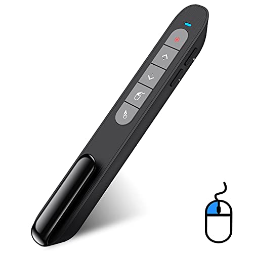 Image of DinoFire Wireless Presenter Remote with Air Mouse, RF 2.4GZ USB Rechargeable Presentation Clicker for Powerpoint PPT Slide Clicker for Laptop /Computer /MAC