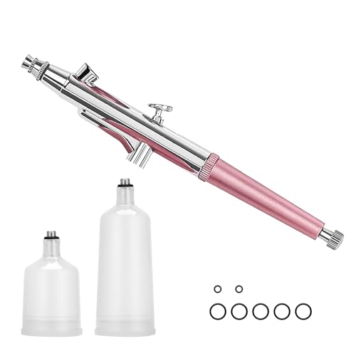 Airbrush Kit Portable Airbrush Accessories Air Brush Kit with Air Compressor 0.3 mm Needles Air Brush Gun Set for Painting,Model,Cake Decorating，Makeup，Nail Art (Pink)