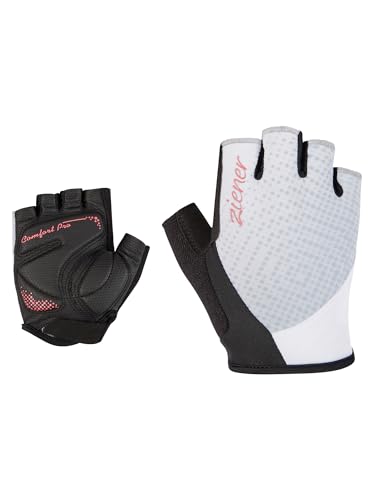 Ziener Damen Calina Fahrrad-/Mountainbike-/Radsport-Handschuhe | Kurzfinger - atmungsaktiv/dämpfend, White, 6,5