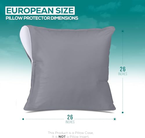 Image of Utopia Bedding 4 Pack Waterproof Throw Pillow Protectors with Zipper 26 x 26 Inches (Gray), Bed Bug Proof Pillow Case Covers, Moisture Wicking Pillow Encasements