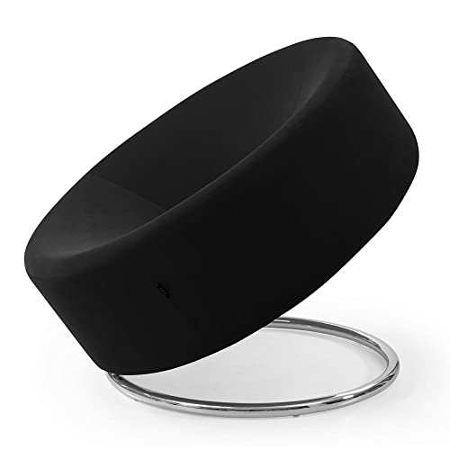 Zuri Furniture Ronde Round Microfiber Modern Chair - Black #TOP3