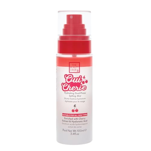 The Beauty Crop Oui Cherie Mist - Hydrating Dual-Phase Setting Spray with Cherry Extract and Hyaluronic Acid Vegan Friendly - 100 ml