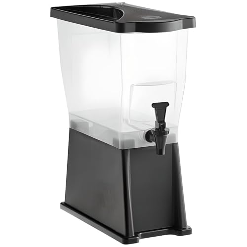 OCS Parts 3 Gallon Beverage Dispenser with Base and Labels for Drink Identification | Black | Dishwasher and Freezer Safe Dispenser for Iced, Tea, Juice, Lemonade and Horchata