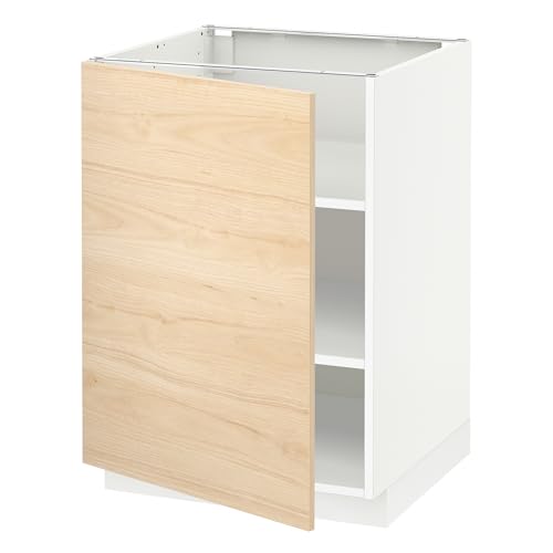 Meuble bas METOD avec étagères blanc et effet cendré clair Askersund 60x60 cm - 2