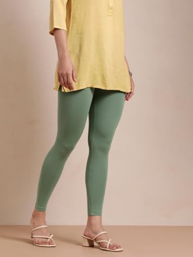 Image of TWIN BIRDS Super Stretchable Cotton Elasthane Fabric Ankle Length Leggings for Women