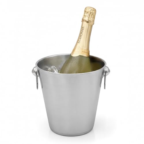 Spetebo Edelstahl Flaschenkühler 20,5 cm - Ideal zur Kühlung von Sekt oder Spirituosen