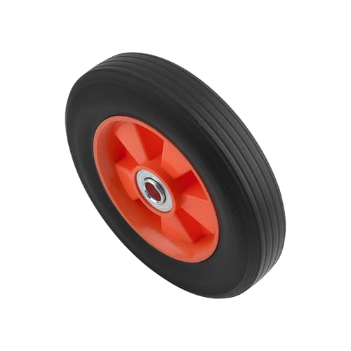 Image of 4 Pack 8 Inch Solid Rubber Replacement Wheels, Flat Free Hand Truck Tires with 5 /8 Inch Axle Hole, Hand Truck Replacement Wheels for Cart, Wagons, Wheelbarrow, Dolly, Trolley, 176 lbs Max Load