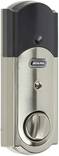 SCHLAGE Z-Wave Connect Camelot Touchscreen Deadbolt with Built-In Alarm, Satin Nickel, BE469 CAM 619, Works with Alexa via SmartThings, Wink or Iris