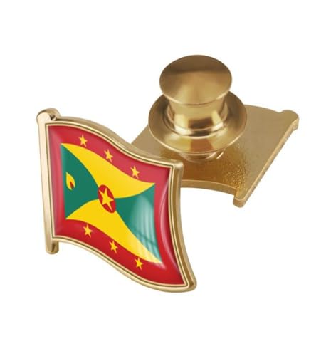 Image of vmcoatdu Country Flag Backs Locking Pin Keepers Locking Clasp Pin Badge International Travel Brooch Metal Alloy Souvenir Pin 0.75x0.7 Inch Small Pin
