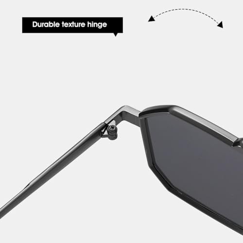 Lunettes de soleil polygonales en métal de style steampunk rétro chic - 5