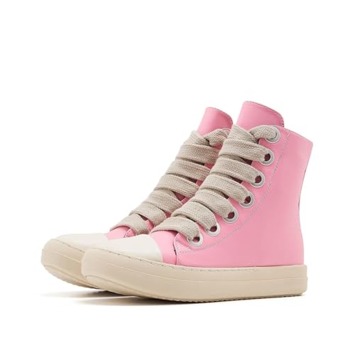 Image of Womens High Top Sneakers Jumbo Lace-up Platform Comfort Trainers Thick Soles Walking Casual Shoes