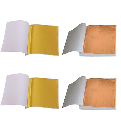 TEHAUX 200 Sheets foil foil Paper for Manicure Imitation foil Paper Metal foil Blade Crystal mud Gold Leaf Sequins foil Paper Manicure Sheet Gold foil Edible
