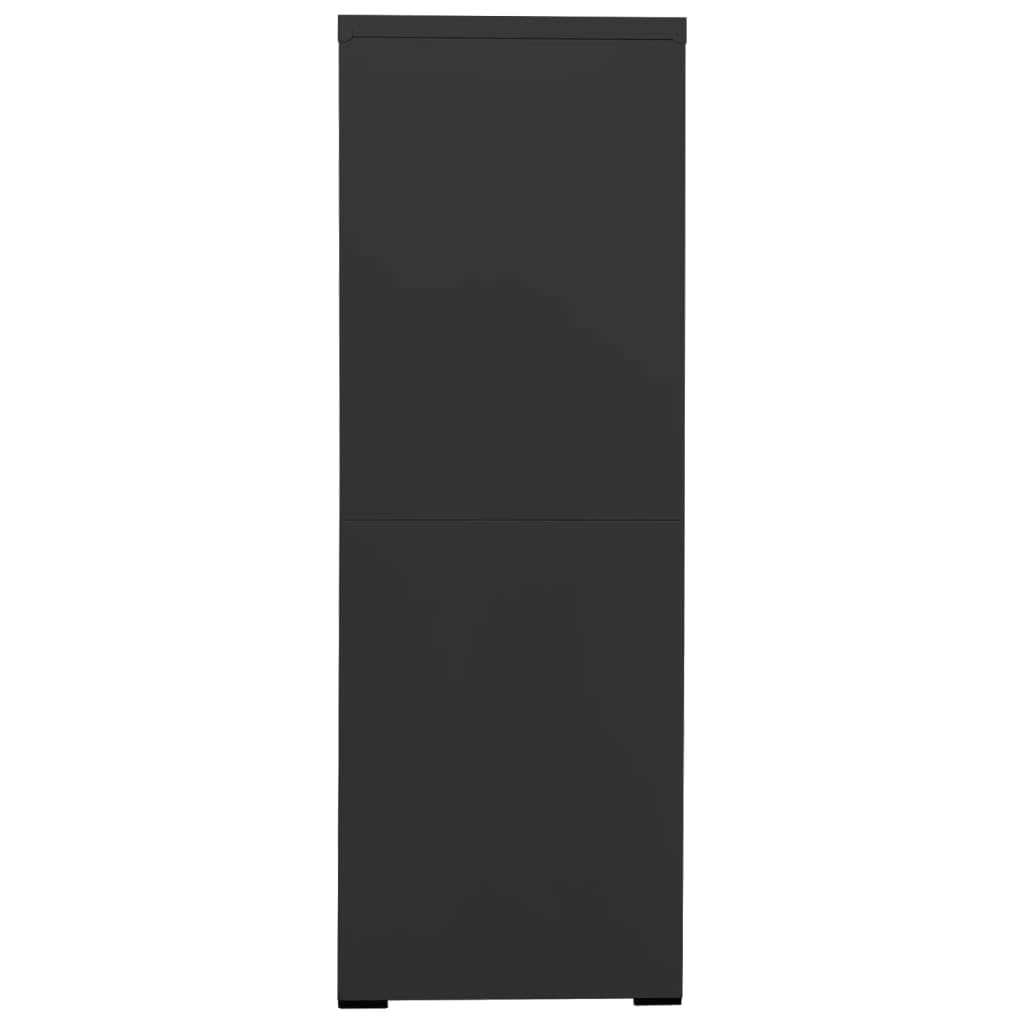 Armadietto portadocumenti in acciaio antracite, 90 x 46 x 134 cm, armadio da ufficio con 4 cassetti, serratura e cartelle sospese, per documenti legali A4, per ufficio e casa