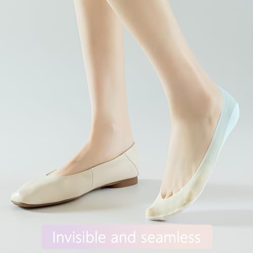 Women No Show Shoe Socks - 6 Pairs Non Slip Invisible Boat Socks Low Cut Ice Silk Sock Ladies2
